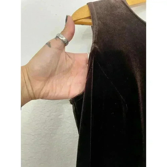 2PC VTG Jonathan Logan Brown Velvet Dress & Blazer MEDIUM Beige Women's - Picture 14 of 16